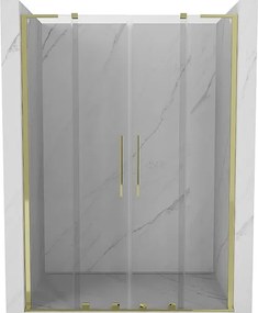 Mexen Velar L Duo drzwi prysznicowe rozsuwane 140 cm, transparent, złote - 871-140-003-02-50