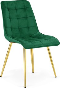 Zielone welurowe krzesło w stylu glamour L4-M45