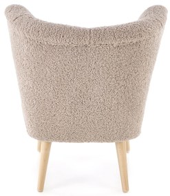MOCCA Fotel wypoczynkowy Cappucino SVEN TEDDY Nowoczesny Boho Drewno