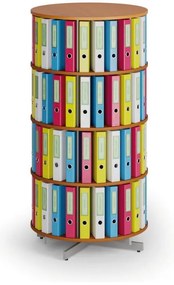 Regał obrotowy na segregatory, 4 półki, czereśnia