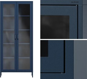 Metalowa witryna wysoka Modern Angelo granatowa