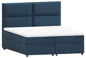 Ciemnoniebieskie łóżko boxspring ze schowkiem 140x200 cm Rico – Ropez