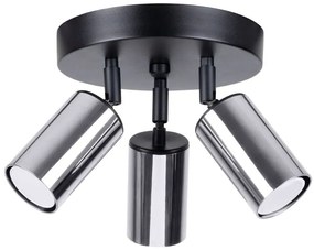 Lampa sufitowa 3 ruchome tuby czarny + chrom - 4S A572 G2-B28