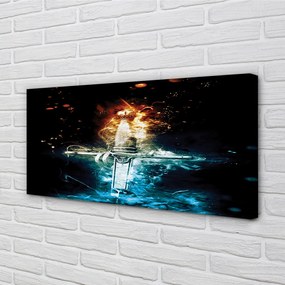 Zdjęcie na płótnie Miecz w Kolorowych Dymach