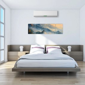 Obraz - Malowany górski krajobraz (170x50 cm)