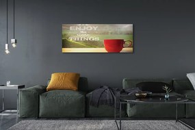 Obraz na płótnie Kubek z Napisem w Naturze