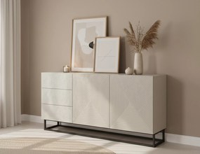 Komoda Asha 167 cm z szufladami i metalowymi nogami - kaszmir