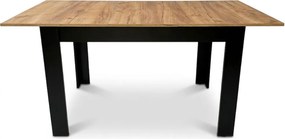 Rozkładany stół 120x80 dąb craft + czarny H1-N18