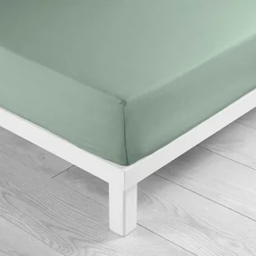 Jasnozielone bawełniane prześcieradło z gumką 140x200 cm Lina – douceur d'intérieur