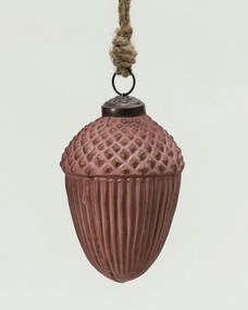 Bombka szklana Acorn Burgundy 7x10 cm