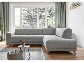 Jasnoszary rozkładany/ze schowkiem narożnik (prawostronny/w kształcie litery L) Classy Sophie – Miuform