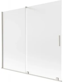 Mexen Velar parawan nawannowy 2-skrzydłowy rozsuwany 180 x 150 cm, szron, nikiel szczotkowany - 896-180-000-31-97