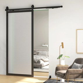 HOMCOM Zestaw do drzwi przesuwnych, ciche i płynne przesuwanie, do ścian drewnianych i betonowych, 183cm, stal, czarny