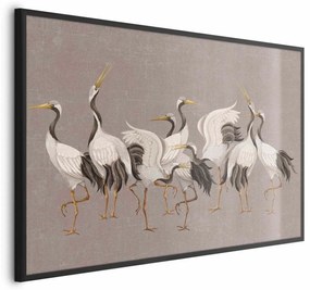 Plakat Taniec żurawi 60x40 cm z ramą czarną bez marginesu ARTGEIST B