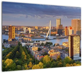 Obraz na szkle - Panorama Rotterdamu, Holandia (70x50 cm)