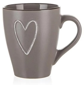 Banquet Kubek ceramiczny HEART 310 ml, 6 szt., brązowy