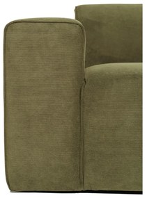 Zielona sztruksowa sofa modułowa w kształcie litery "U" Scandic Sting, prawostronna