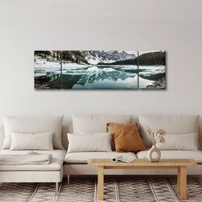 Obraz - jezioro zimą (170x50 cm)
