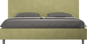 Łóżko bez stelaża tapicerowane 200x200 microfibra zielony Adele