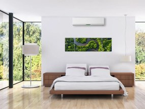Obraz - Krajobraz leśny z rzeką (170x50 cm)