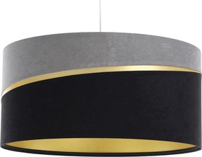 Szaro-czarna lampa wisząca z welurowym abażurem - A338 A8-D87