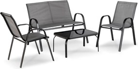 Zestaw mebli ogrodowych Rivo 4-osobowy na balkon i taras, kolor szary