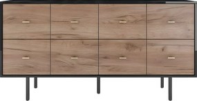 Komoda MAUD 160 czarna/dąb