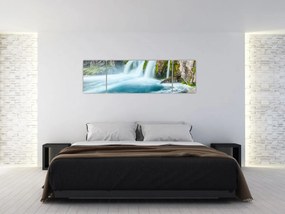 Obraz - Skały z wodospadami (170x50 cm)
