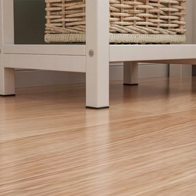 Biała szafka nocna z szufladą i 2 półkami – styl loftowy, MDF, 45x68x30 cm