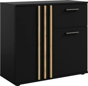 Komoda TECTONIC 80 cm do Salonu Sypialni z Szufladą Czarny