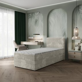 Masseno Łóżko Kontynentalne PISA z pojemnikiem na pościel - Jasnoszary - TILIA 83 / 100x200 cm