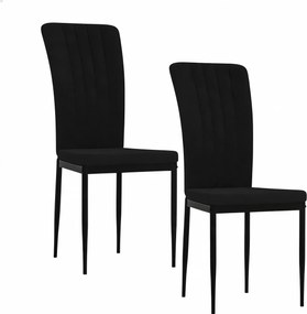 Minimalistyczne czarne krzesła welurowe 2 sztuki K9-T88