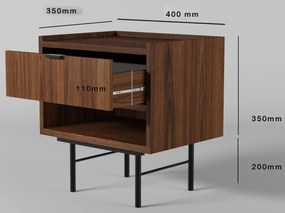 Szafka nocna na nóżkach z szufladą orzech warmia L0-M93