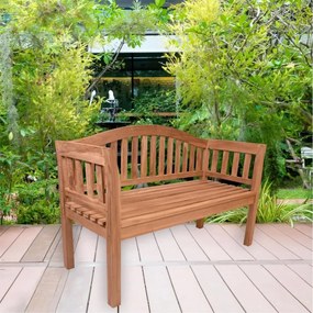 Ławka dwuosobowa DIVERO, drewno tekowe, impregnowane, lite.