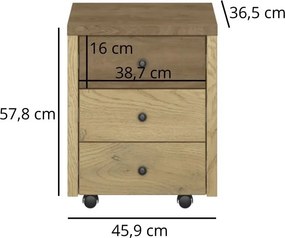 Kontenerek loft z szufladami dąb cremona + dąb lefkas E4-N45