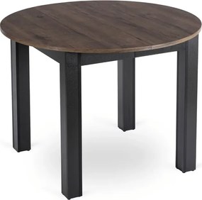 Stół Okrągły Rozkładany HARRY 102-142 cm Orzech/Czarny Loft