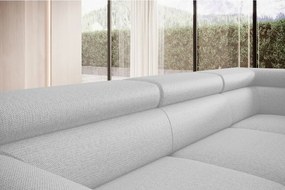 Narożnik RAVEN L Prawostronny wolnostojący z funkcją spania tkanina ARAGON 01 Biały WERSAL