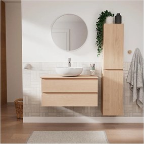 Zestaw umywalkowy 80 cm + umywalka + bateria + lustro + kolumna SORRENTO