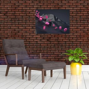 Obraz na szkle - abstrakcja 3D (70x50 cm)