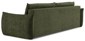 Zielona rozkładana sofa z tkaniny szenilowej 230 cm Leila – Makamii