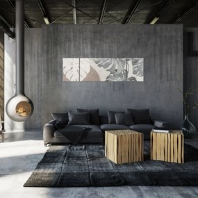 Obraz - Wzór z liśćmi (170x50 cm)