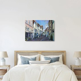 Obraz na szkle - Aleja starego miasta, malarstwo akrylowe (70x50 cm)