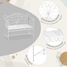 Outsunny ławka ogrodowa ławka parkowa ławka ogród meble ogrodowe 2-osobowa, metal