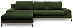 Butelkowozielony rozkładany narożnik Windsor & Co Sofas Planet, lewostronny
