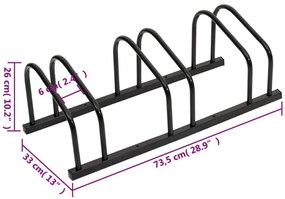 Metalowy czarny stojak na 3 rowery - Fokser 4X