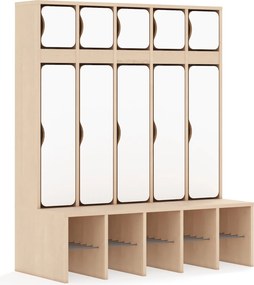 Szatnia do szkoły i przedszkola Blox Base 5-osobowa z drzwiczkami góra/dół, index SZT-5R-B-C-A