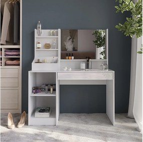 Stół toaletowy biały/biały wysoki połysk 119.8x50.1x76 sherry