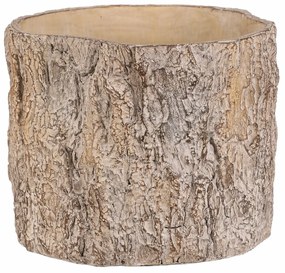 Osłonka na kwiaty imitująca korę drzewa, 24 x 23 x 18 cm, beton, 24 cm