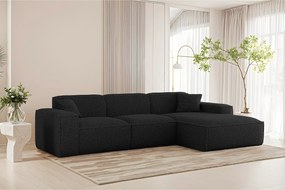 Narożnik Luga L Prawy tkanina Sven 19 czarny