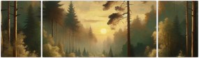 Obraz - Słońce świecące przez las (170x50 cm)
